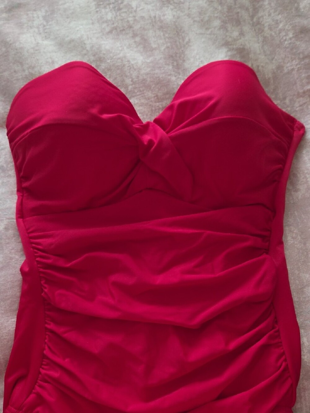 Miraclesuit Strapless Ruched One-Piece Swimsuit in Red - Picture 6 of 6